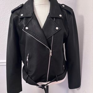 Black leather jacket